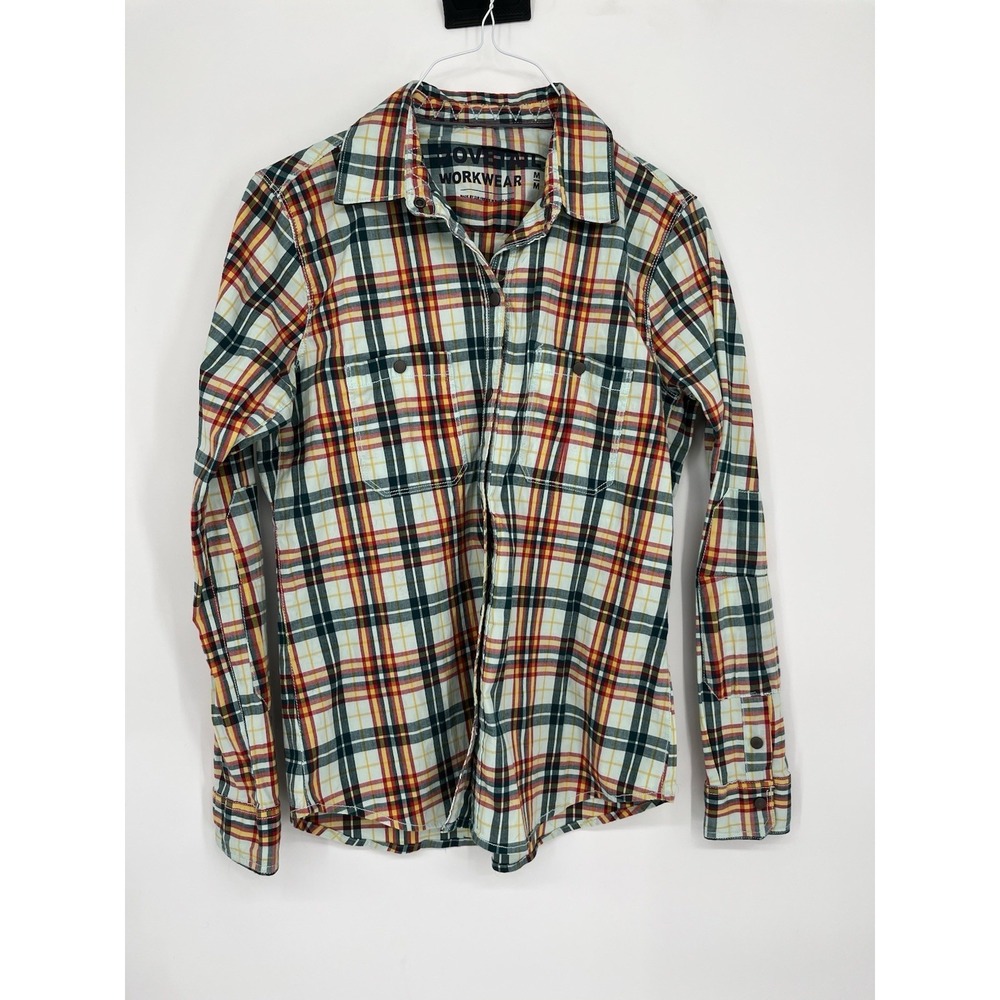 Dovetail Workwear Shirt Medium Multicolor  Tab Sleeves Plaid
